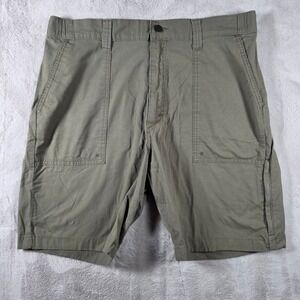 Wrangler ATG Utility Shorts Mens 36 Olive Green Hiking Cargo Stretch Workwear